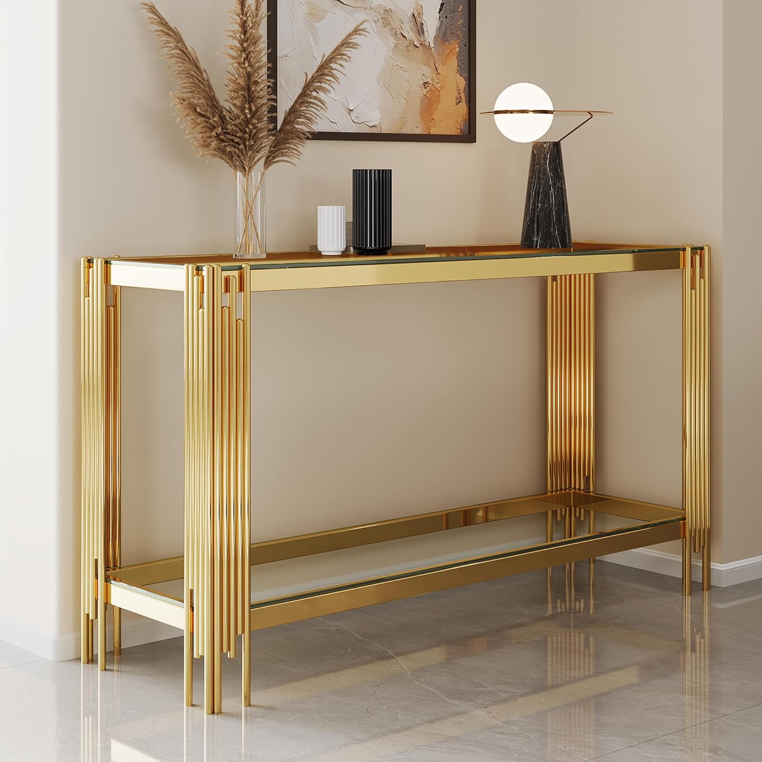 Furniture Hardware Brackets - Glass Console Table, Modern Entryway Table