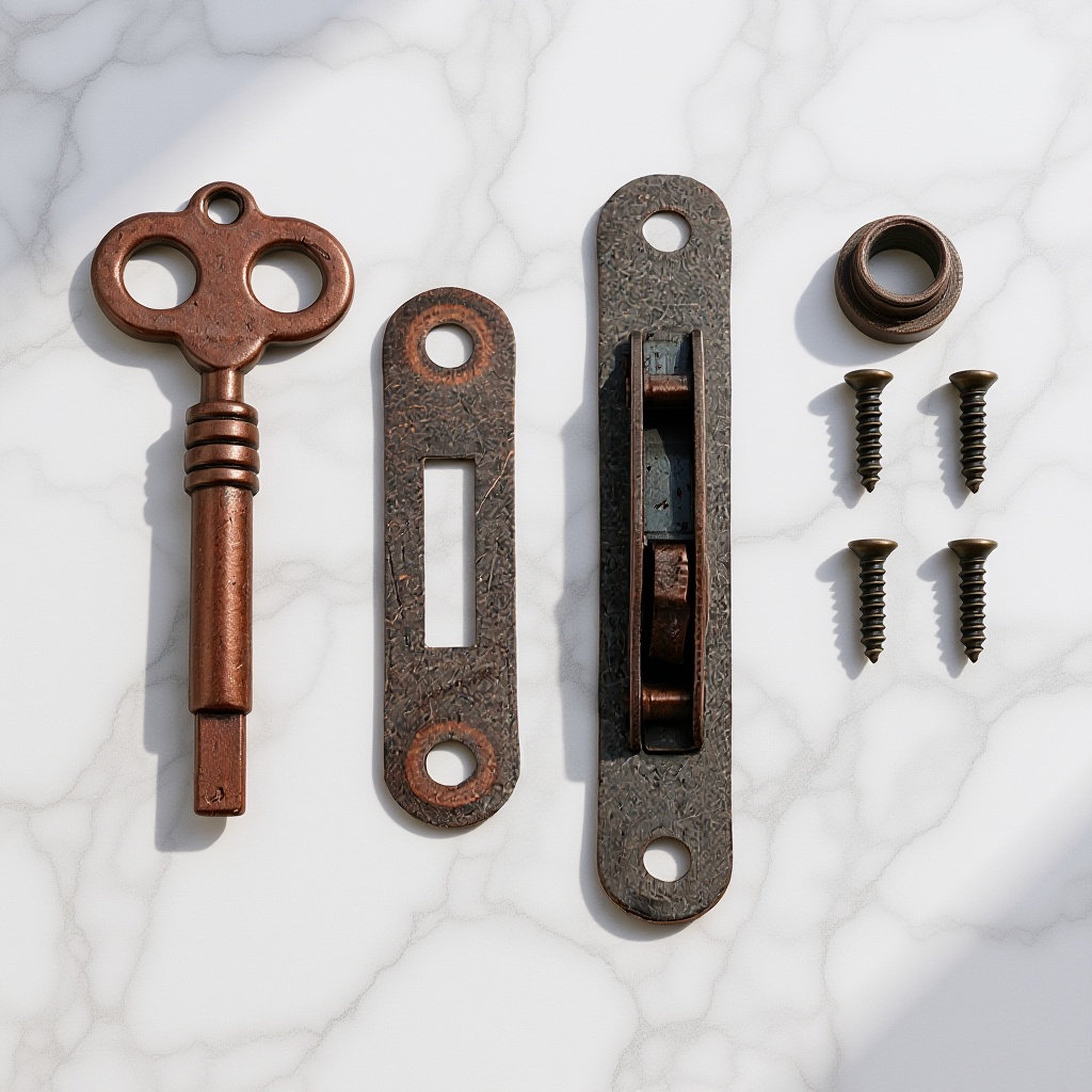 Furniture Hardware Decorative - 2Set Retro Iron Lock Vintage Cabinet