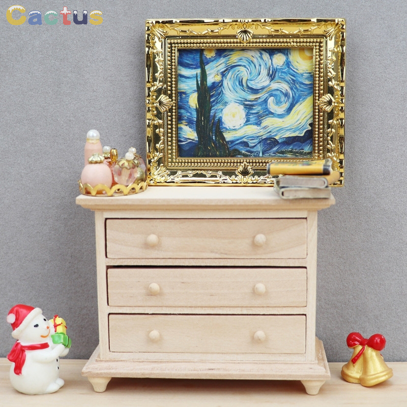 Furniture Hardware Brackets - 1:12 Dollhouse Miniature Wood Storage Drawer