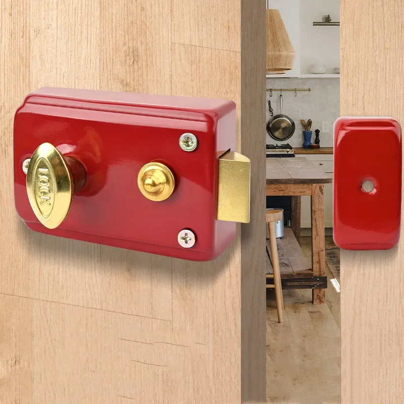 Exterior Door Retro Red Locks  - Furniture Hardware incelemesi ve fiyatı