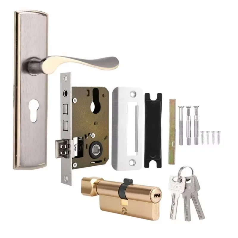 Gold Door Handle Lock Silent H - Furniture Hardware Decorative incelemesi ve fiyatı