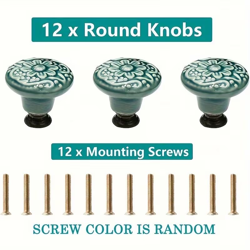 12pcs Ceramic Cabinet Knobs, F - Furniture Hardware Tools incelemesi ve fiyatı