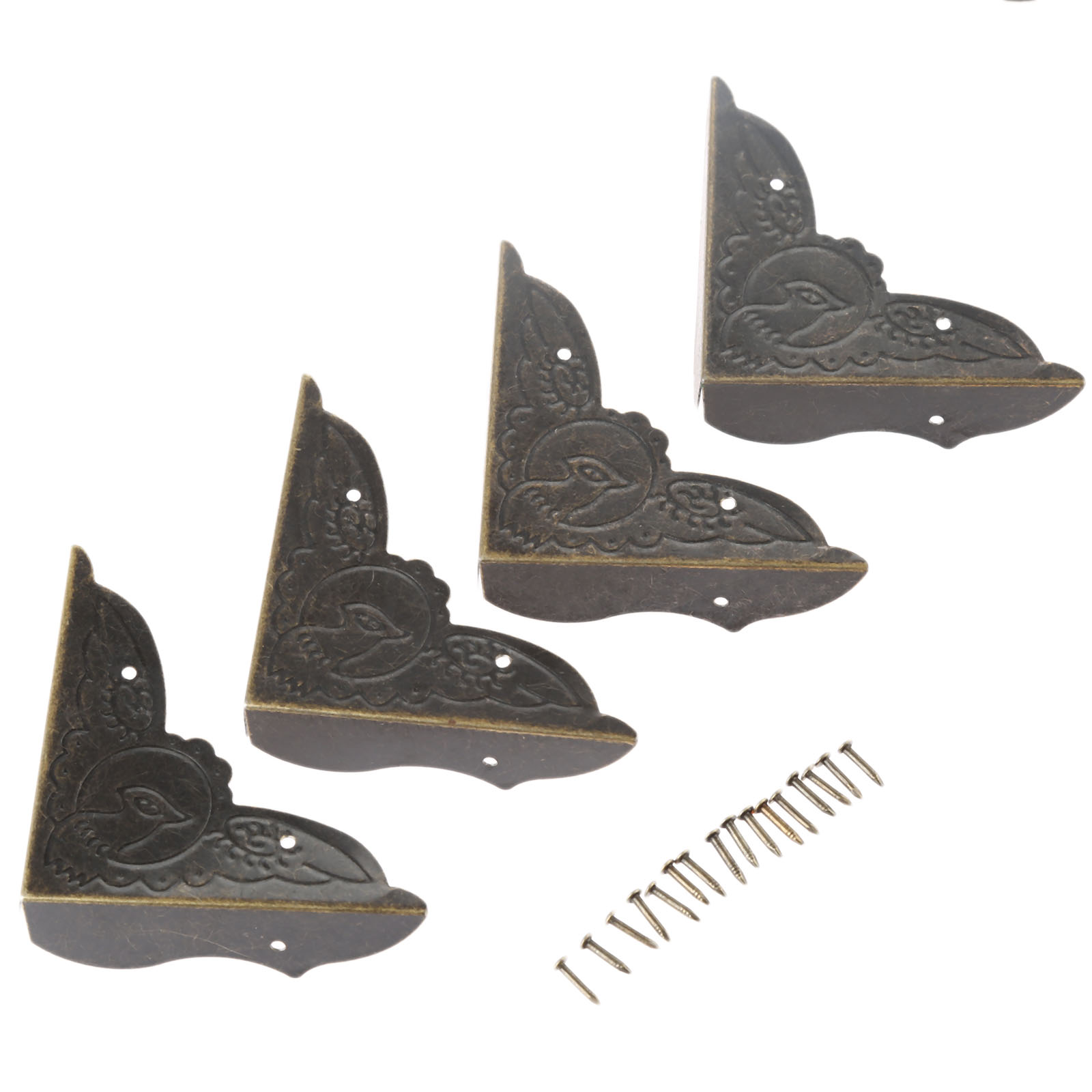 4Pcs Antique Brass Corner Brac - Furniture Hardware Decorative incelemesi ve fiyatı