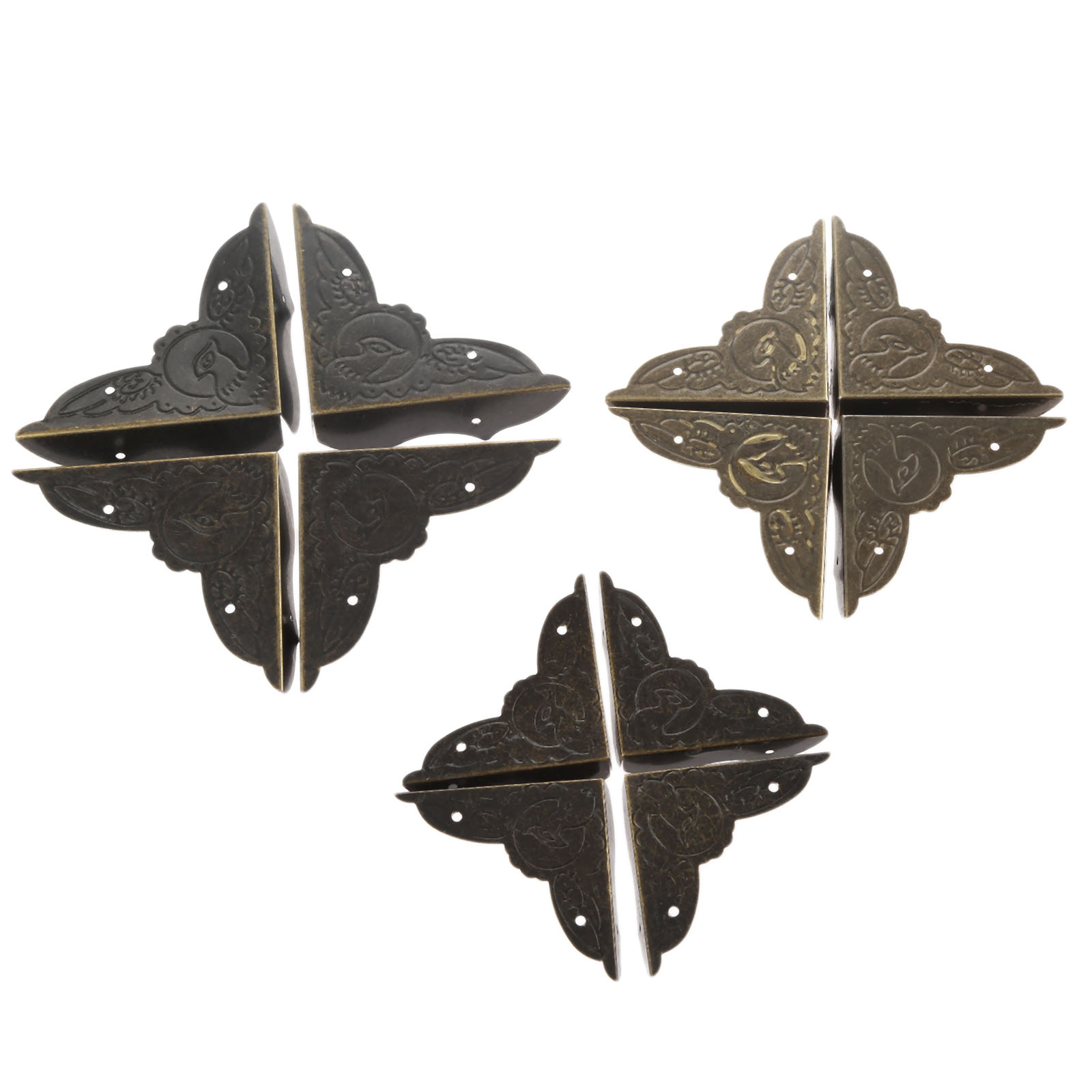4Pcs Antique Brass Corner Brac - Furniture Hardware Decorative incelemesi ve fiyatı